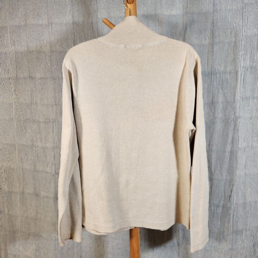 Matinique $128 XL Oatmeal Beige 100%‎ Cotton Full Zip Mock Neck Sweater Jacket - Picture 7 of 13